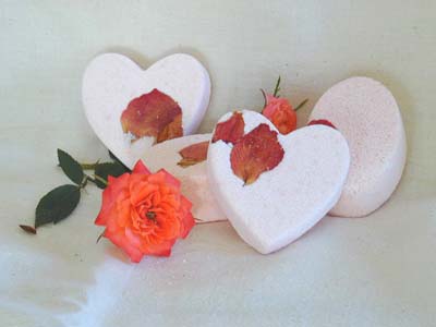 Tea Rose Bath Bombe - Heart-shaped