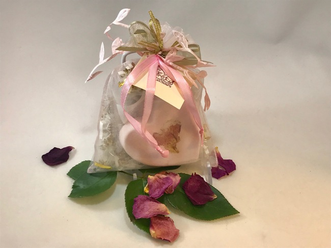 Pink Sacque with Rose Soap & Bombe